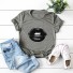 Damen-T-Shirt mit Lippen-Print dunkelgrau