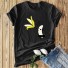 Damen-T-Shirt mit lustigem Bananen-Print schwarz