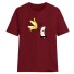 Damen-T-Shirt mit lustigem Bananen-Print weinrot