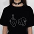 Damen-T-Shirt mit lustigem Handaufdruck 8