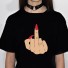 Damen-T-Shirt mit lustigem Handaufdruck 1