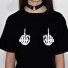 Damen-T-Shirt mit lustigem Handaufdruck 5