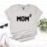 Damen-T-Shirt mit Mom-Aufdruck grau