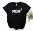 Damen-T-Shirt mit Mom-Aufdruck schwarz