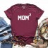 Damen-T-Shirt mit Mom-Aufdruck weinrot