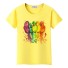 Damen-T-Shirt mit Papageien-Print gelb