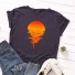 Damen-T-Shirt mit Sonnenuntergangsdruck 1