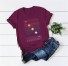 Damen-T-Shirt mit Sonnenuntergangsmotiv weinrot