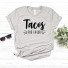 Damen-T-Shirt mit Taco-Aufdruck grau