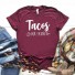 Damen-T-Shirt mit Taco-Aufdruck weinrot