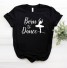 Damen-T-Shirt mit Tanzmotiv schwarz