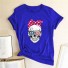 Damen-T-Shirt mit Totenkopf B74 blau