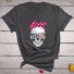 Damen-T-Shirt mit Totenkopf B74 dunkelgrau