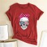 Damen-T-Shirt mit Totenkopf B74 rot