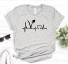 Damen-T-Shirt mit veganem Symbol grau