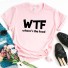 Damen-T-Shirt mit WTF-Aufdruck rosa