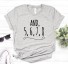 Damen-T-Shirt mit Zahlen grau