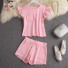 Damen-T-Shirt und Shorts B1172 rosa