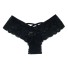 Damen-Tanga mit V-String und Spitze schwarz