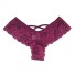 Damen-Tanga mit V-String und Spitze weinrot