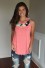 Damen-Tanktop mit Blumenmuster rosa