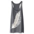 Damen-Tanktop mit Feder grau