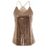 Damen-Tanktop mit Pailletten golden