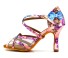 Damen-Tanzschuhe mit Blumendruck rosa