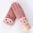 Damen-Touch-Handschuhe mit Teddybär J2815 rosa