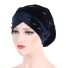 Damen-Turban mit Perlen dunkelblau