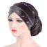 Damen-Turban mit Perlen grau