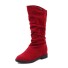 Damen-Wildlederstiefel J1759 rot