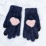 Damen-Winterhandschuhe mit Herz dunkelblau