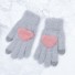 Damen-Winterhandschuhe mit Herz grau