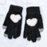 Damen-Winterhandschuhe mit Herz schwarz