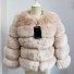 Damen-Winterjacke aus Kunstfell beige