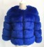 Damen-Winterjacke aus Kunstfell blau