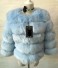 Damen-Winterjacke aus Kunstfell hellblau