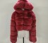 Damen-Winterjacke aus Kunstfell P1481 weinrot