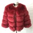 Damen-Winterjacke aus Kunstfell weinrot