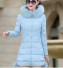 Damen Winterjacke mit Fell A1959 hellblau