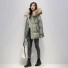 Damen-Winterjacke mit Fell P1634 grün