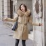 Damen Winterjacke mit Fell P1658 beige