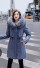 Damen Winterjacke mit Fell P1658 blau