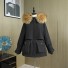 Damen Winterjacke mit Fell P1800 schwarz