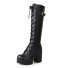 Damen-Winterstiefel mit Absatz J1197 schwarz