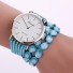 Damenarmbanduhr mit Blumen J3117 hellblau