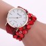 Damenarmbanduhr mit Blumen J3117 rot