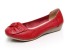 Damenballerinas mit Strasssteinen und Schleife J3109 rot