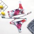 Damenbikini mit Blumen P558 weiß